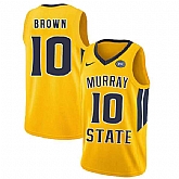 Murray State Racers 10 Tevin Brown Yellow College Basketball Jersey Dzhi,baseball caps,new era cap wholesale,wholesale hats